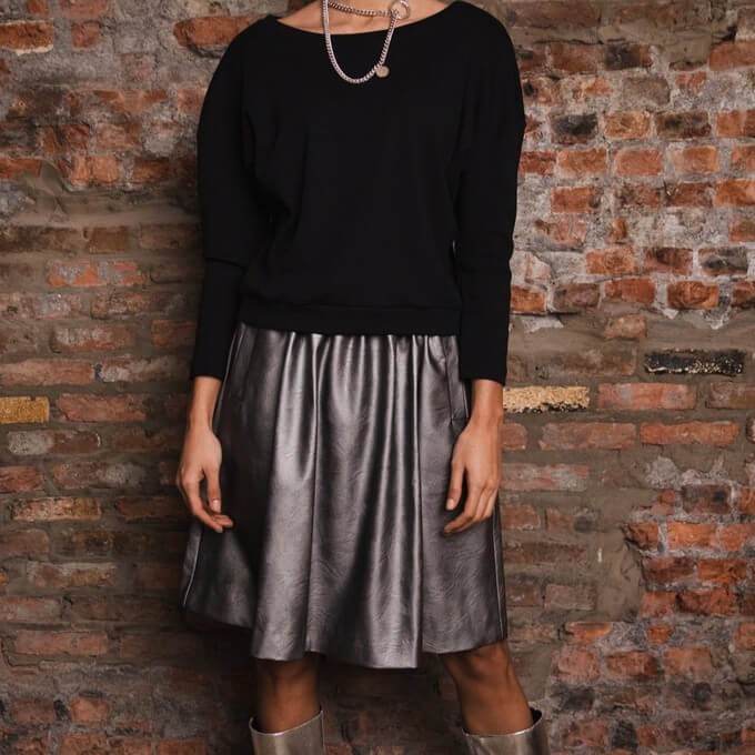 Skirt made with vegan leather