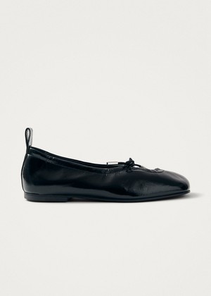 Rosalind Black Patent Leather Ballet Flats from Alohas