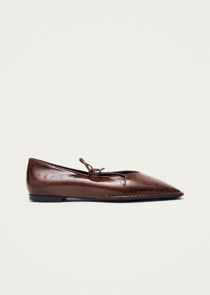 Sway Patent Brown Leather Ballet Flats from Alohas