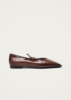 Sway Patent Brown Leather Ballet Flats from Alohas