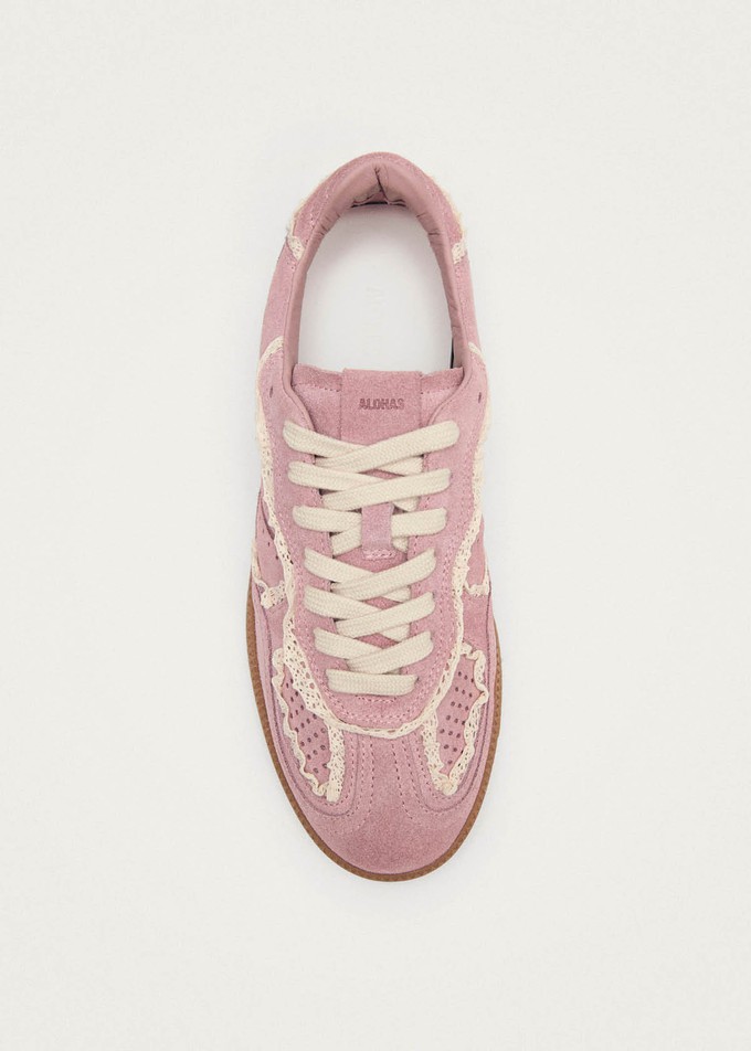Tb.490 Crochet Pink Leather Sneakers from Alohas Tb.490 Crochet Pink Leather Sneakers from Alohas