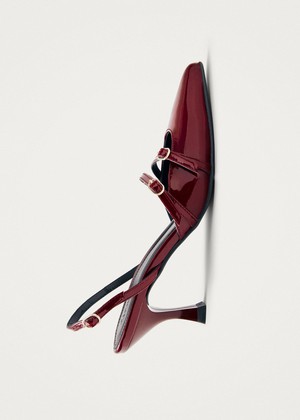Joelle Burgundy Patent Leather Pumps from Alohas