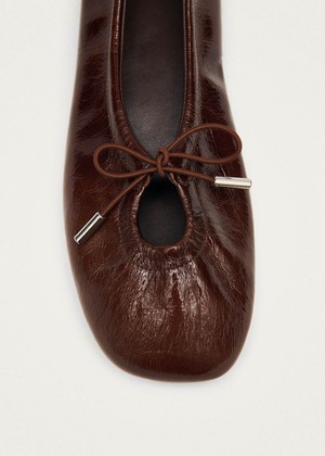Rosalind Patent Brown Leather Ballet Flats from Alohas Rosalind Patent Brown Leather Ballet Flats from Alohas