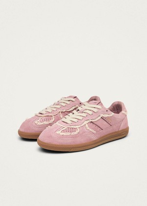 Tb.490 Crochet Pink Leather Sneakers from Alohas Tb.490 Crochet Pink Leather Sneakers from Alohas