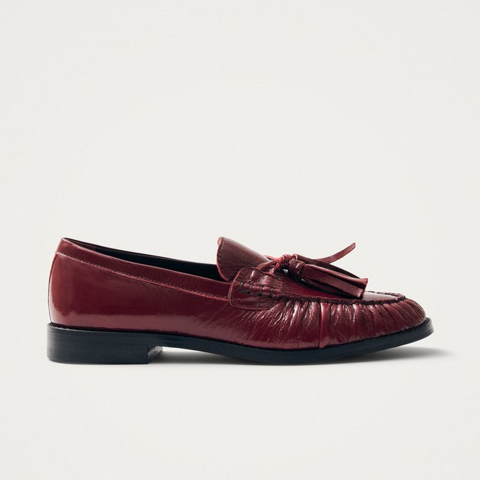 Marietta Burgundy Patent Leather Loafers from Alohas