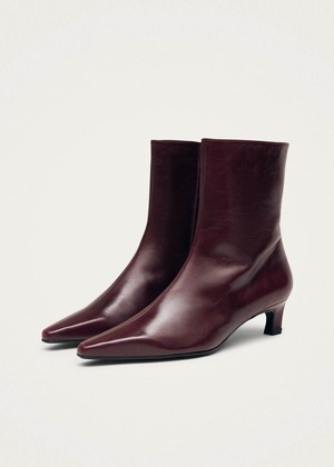 Ambar Rift Burgundy Leather Ankle Boots from Alohas Ambar Rift Burgundy Leather Ankle Boots from Alohas