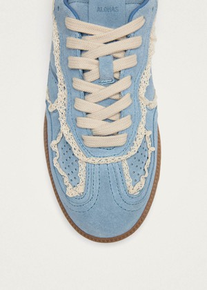 Tb.490 Crochet Blue Leather Sneakers from Alohas Tb.490 Crochet Blue Leather Sneakers from Alohas
