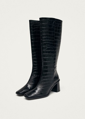 East Alli Total Black Leather Boots from Alohas East Alli Total Black Leather Boots from Alohas