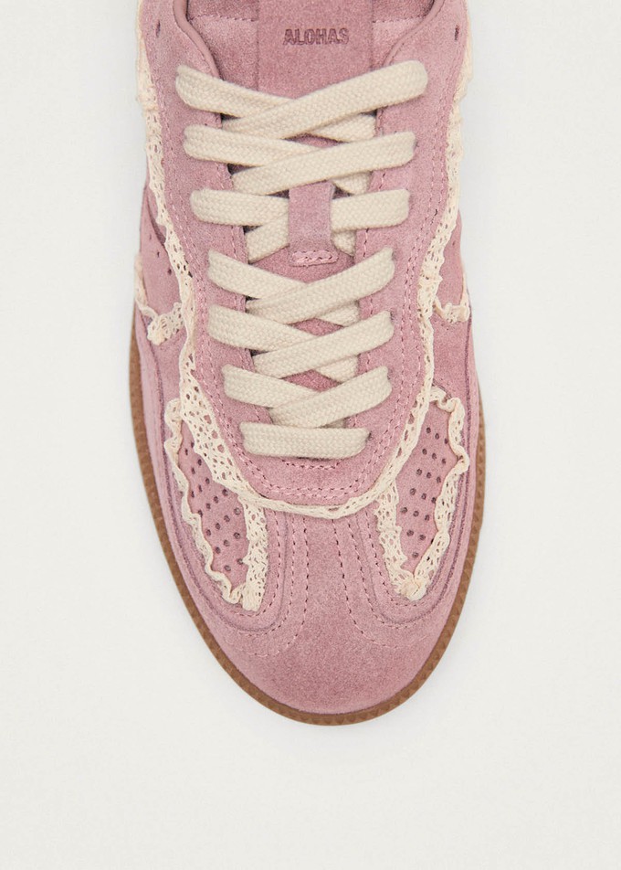 Tb.490 Crochet Pink Leather Sneakers from Alohas Tb.490 Crochet Pink Leather Sneakers from Alohas