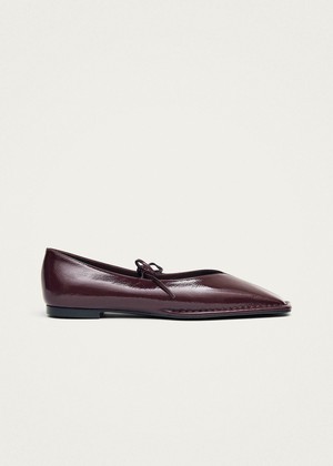Sway Burgundy Leather Ballet Flats from Alohas
