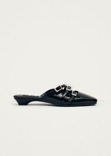 Penelope Onix Black Leather Mules via Alohas