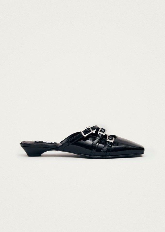 Penelope Onix Black Leather Mules from Alohas
