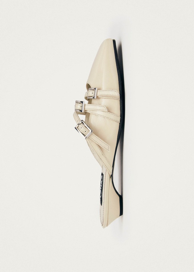 Penelope Onix Cream Leather Mules from Alohas