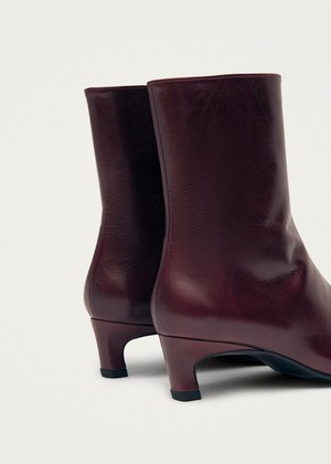 Ambar Rift Burgundy Leather Ankle Boots from Alohas Ambar Rift Burgundy Leather Ankle Boots from Alohas