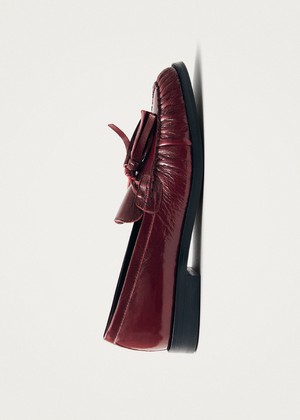 Marietta Burgundy Patent Leather Loafers from Alohas