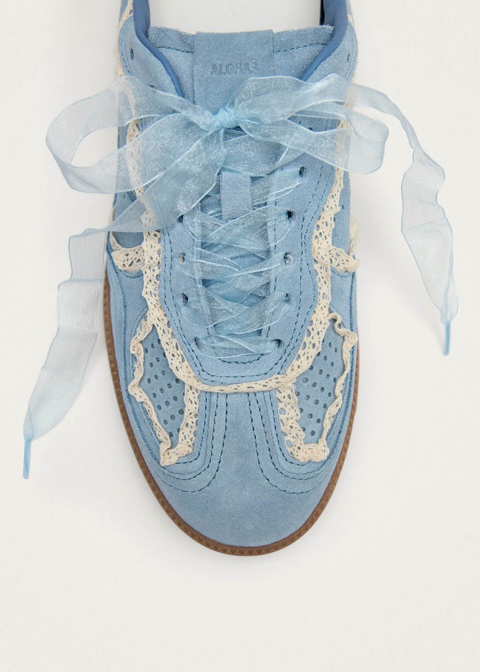 Tb.490 Crochet Blue Leather Sneakers from Alohas Tb.490 Crochet Blue Leather Sneakers from Alohas