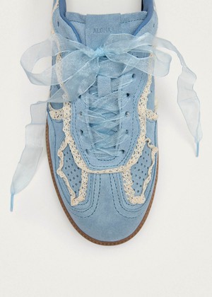 Tb.490 Crochet Blue Leather Sneakers from Alohas Tb.490 Crochet Blue Leather Sneakers from Alohas