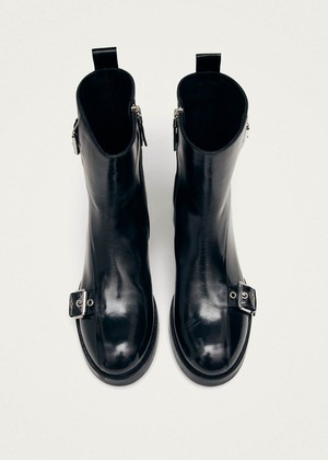 Agyness Black Leather Ankle Boots from Alohas Agyness Black Leather Ankle Boots from Alohas
