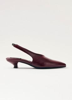 Eros Burgundy Leather Pumps via Alohas