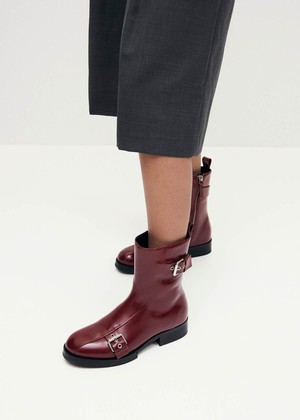 Agyness Burgundy Leather Ankle Boots from Alohas Agyness Burgundy Leather Ankle Boots from Alohas