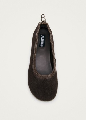 Gill Soft Brown Leather Ballet Flats from Alohas