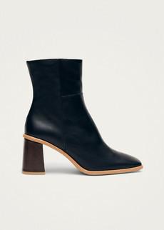 West Vintage Black Leather Ankle Boots via Alohas