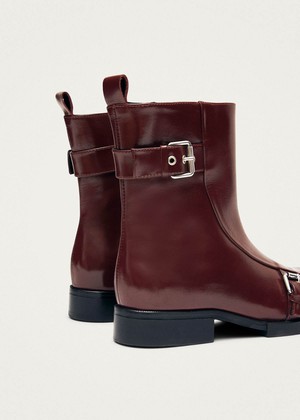 Agyness Burgundy Leather Ankle Boots from Alohas Agyness Burgundy Leather Ankle Boots from Alohas