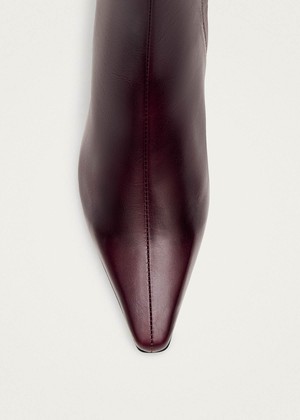 Ambar Rift Burgundy Leather Ankle Boots from Alohas Ambar Rift Burgundy Leather Ankle Boots from Alohas
