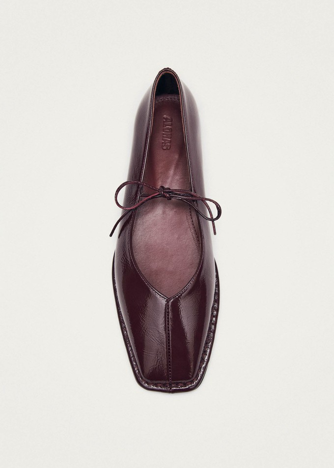 Sway Burgundy Leather Ballet Flats from Alohas