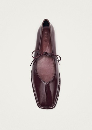 Sway Burgundy Leather Ballet Flats from Alohas
