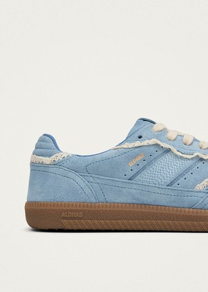 Tb.490 Crochet Blue Leather Sneakers from Alohas Tb.490 Crochet Blue Leather Sneakers from Alohas