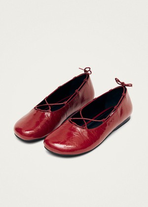 Hollis Onix Red Leather Ballet Flats from Alohas