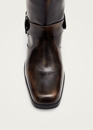 Rocky Brushed Brown Leather Boots from Alohas