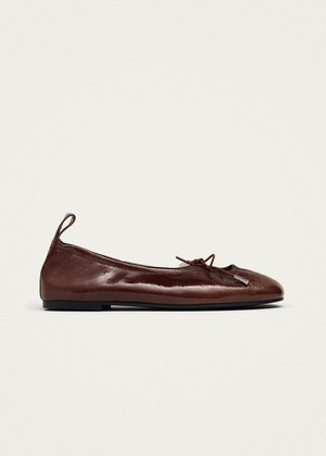 Rosalind Patent Brown Leather Ballet Flats from Alohas Rosalind Patent Brown Leather Ballet Flats from Alohas