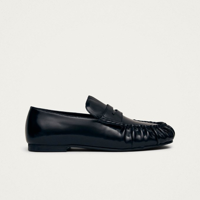 Aven Black Leather Loafers from Alohas