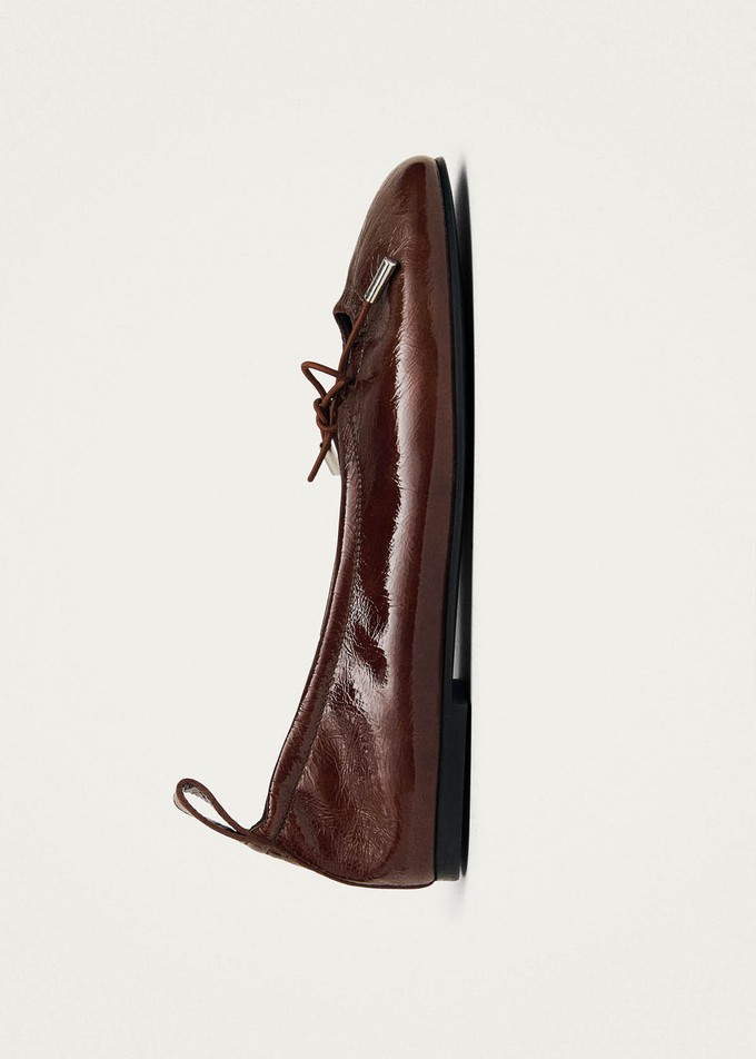Rosalind Patent Brown Leather Ballet Flats from Alohas Rosalind Patent Brown Leather Ballet Flats from Alohas