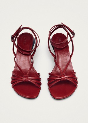 Soleia Red Leather Sandals from Alohas
