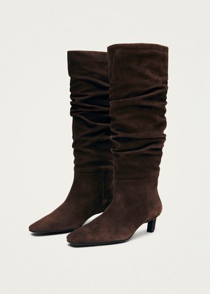 Kalila Suede Brown Leather Boots from Alohas