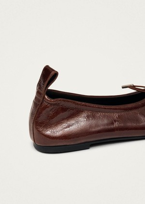 Rosalind Patent Brown Leather Ballet Flats from Alohas Rosalind Patent Brown Leather Ballet Flats from Alohas