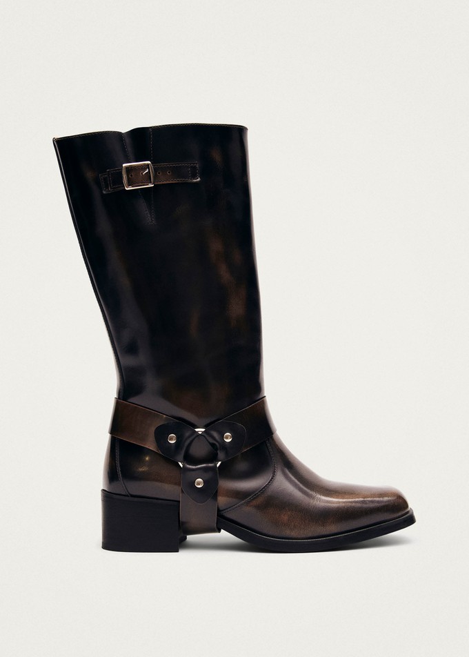Rocky Brushed Brown Leather Boots from Alohas Rocky Brushed Brown Leather Boots from Alohas