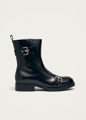 Agyness Black Leather Ankle Boots from Alohas Agyness Black Leather Ankle Boots from Alohas
