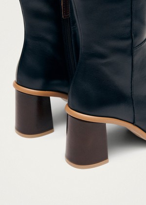 West Vintage Black Leather Ankle Boots from Alohas