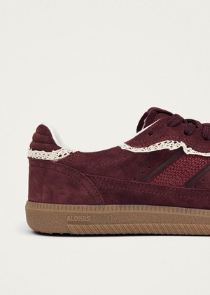 Tb.490 Crochet Burgundy Leather Sneakers from Alohas Tb.490 Crochet Burgundy Leather Sneakers from Alohas