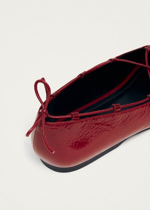 Hollis Onix Red Leather Ballet Flats from Alohas