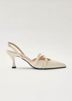 Joelle Onix Cream Leather Pumps via Alohas