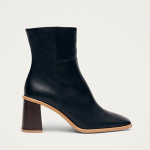 West Vintage Black Leather Ankle Boots from Alohas