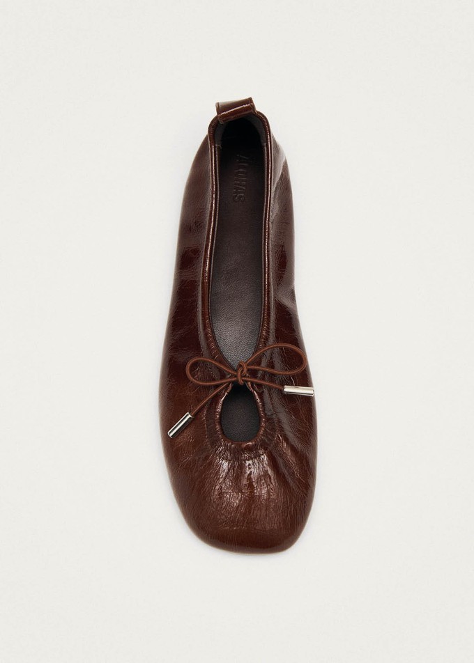 Rosalind Patent Brown Leather Ballet Flats from Alohas Rosalind Patent Brown Leather Ballet Flats from Alohas