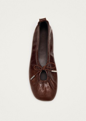 Rosalind Patent Brown Leather Ballet Flats from Alohas Rosalind Patent Brown Leather Ballet Flats from Alohas