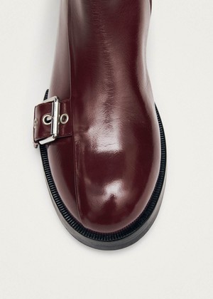 Agyness Burgundy Leather Ankle Boots from Alohas Agyness Burgundy Leather Ankle Boots from Alohas