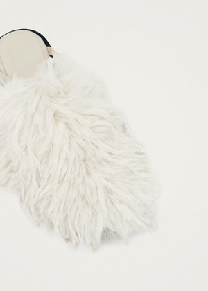 Maja Furry Cream Leather Mules from Alohas